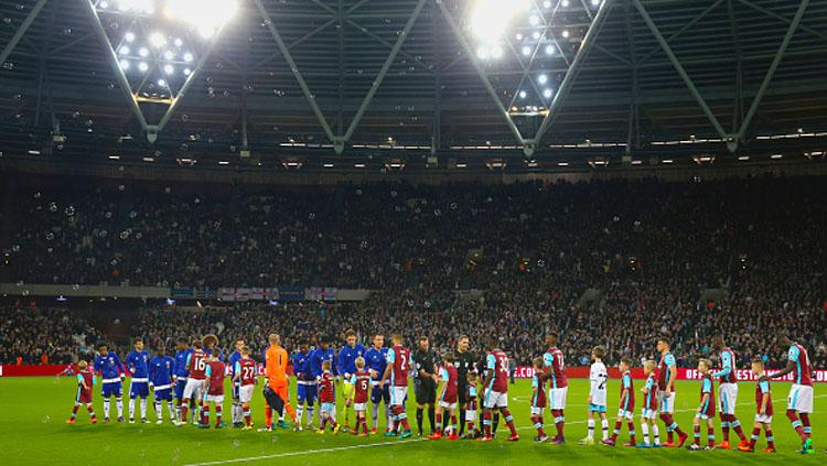 Suasana pertandingan West Ham United melawan Chelsea. Copyright: Nick Potts/PA Images/Getty Images